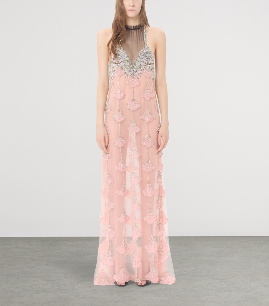 Valentino Womens Embellished Tulle Gown Cuz Image 2