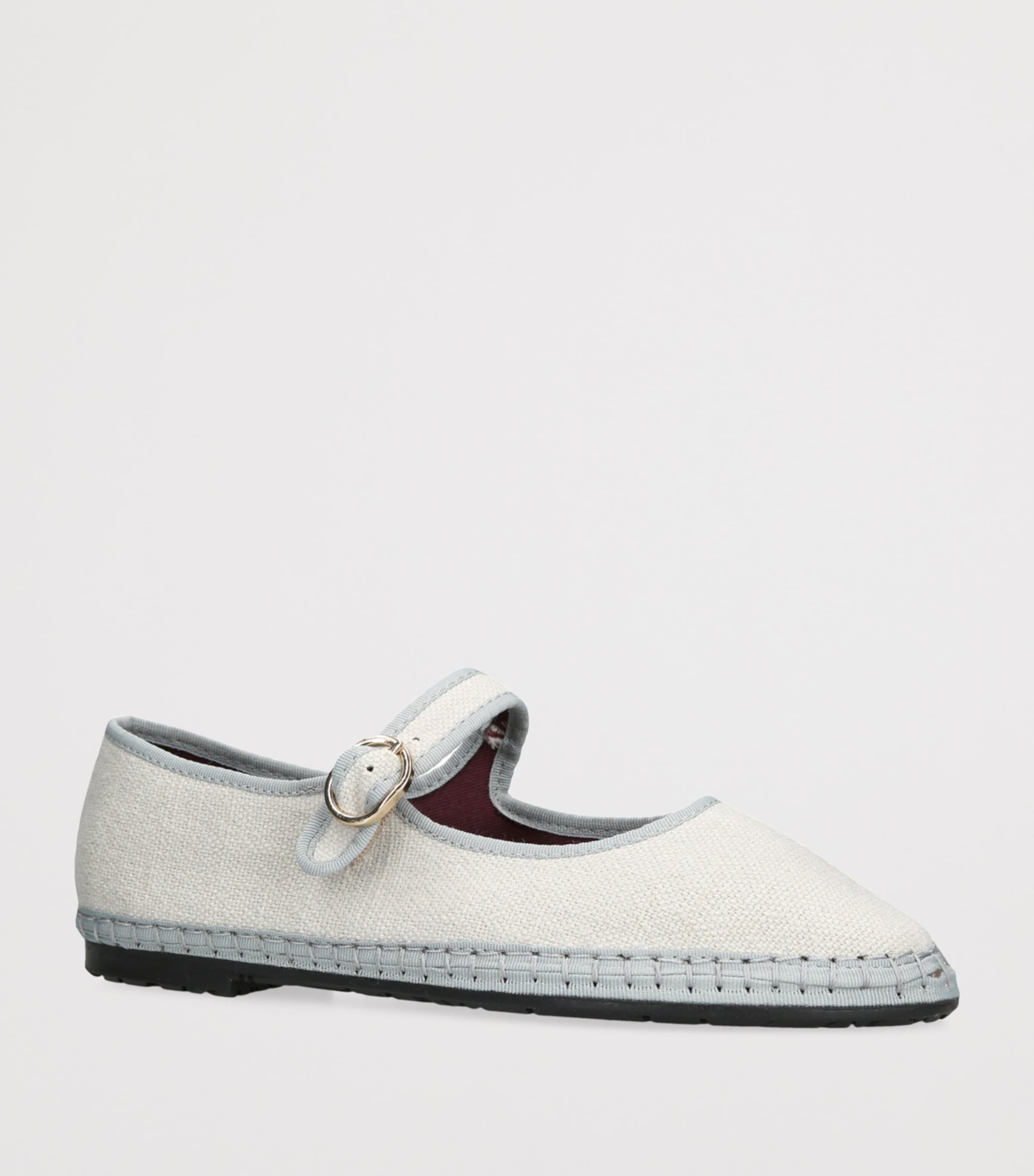 Flabelus Linen Dalloway Mary Janes Grey/p.cmb Image 3