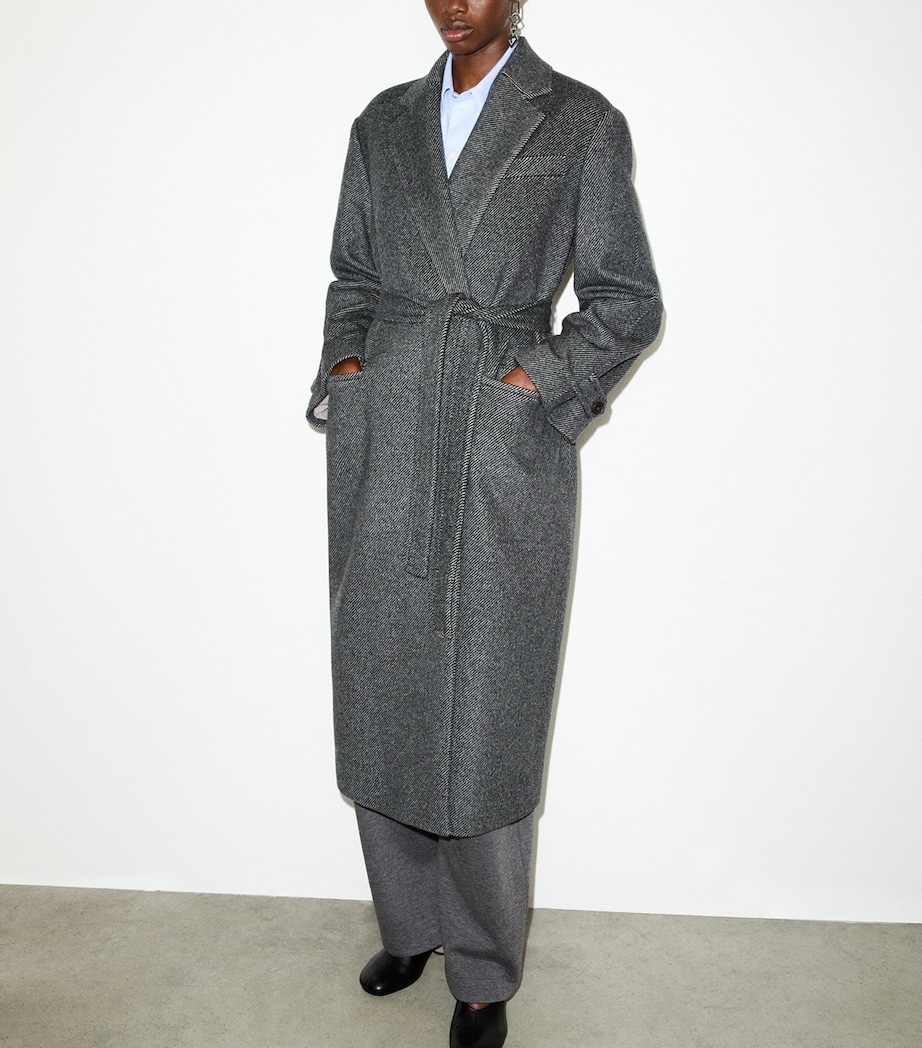 MAX&Co. Womens Virgin Wool Belted Coat Black Image 6