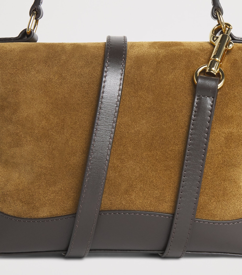 Sandro Paris Suede Tangolino Vanity Bag Camel Image 6