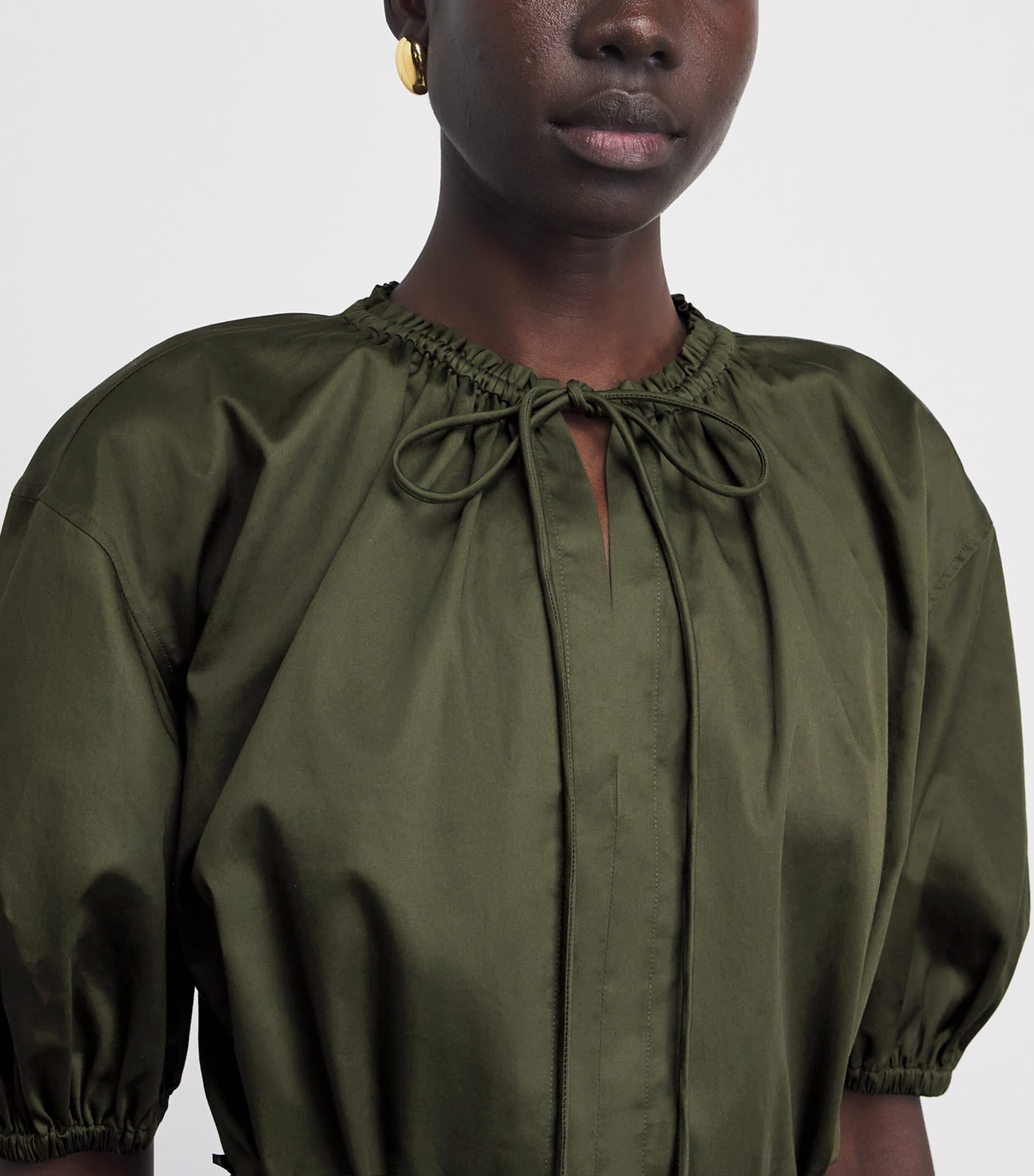 Joseph Womens Cotton Sateen Nador Blouse Palm Leaf Image 3