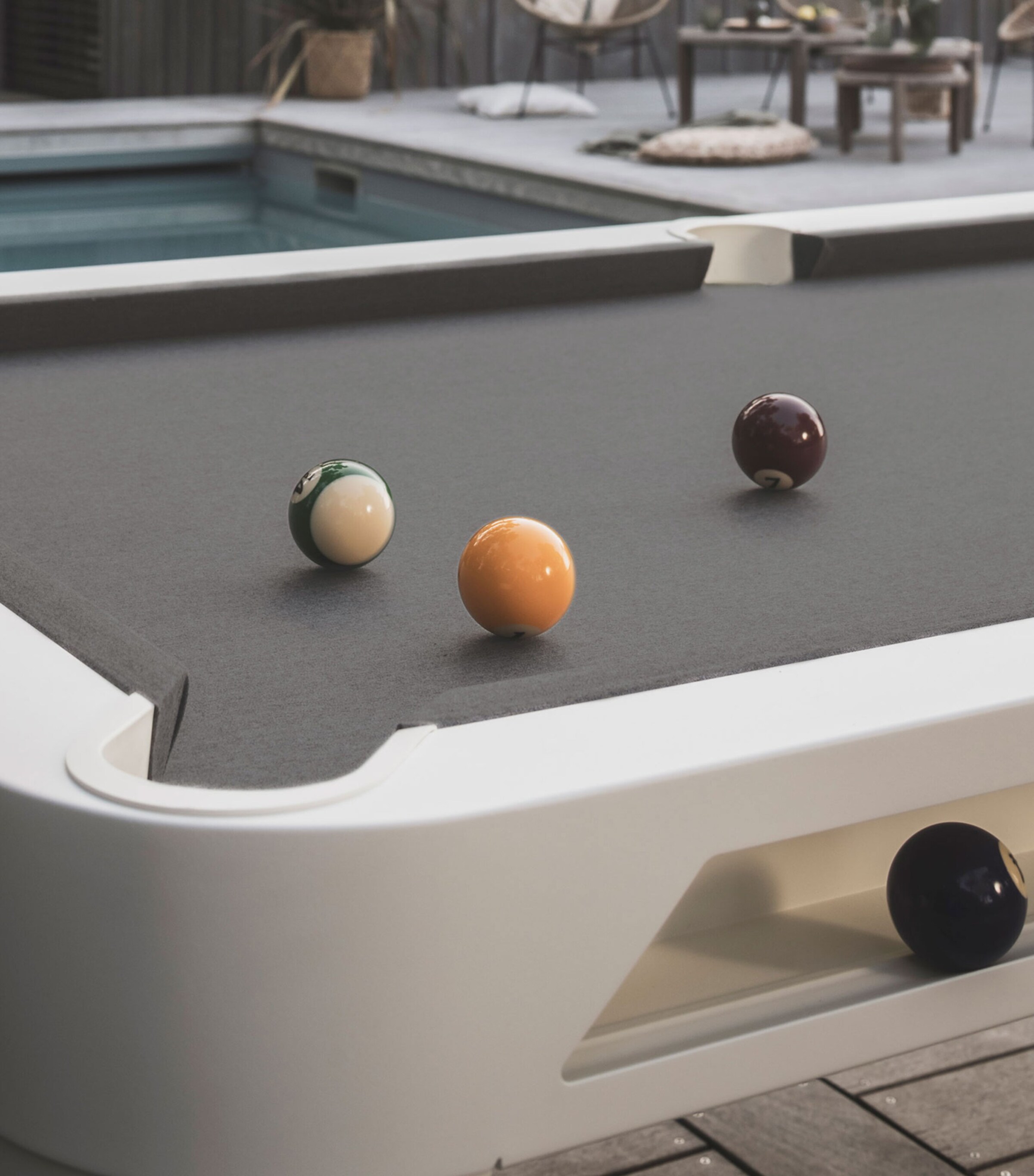 Cornilleau Hyphen Outdoor Pool Table Pol Wht Mot Drk Gry Image 7