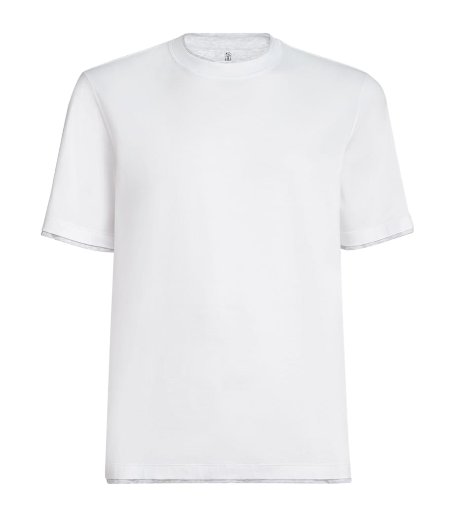 Brunello Cucinelli Mens Cotton Jersey Faux-Layered T-Shirt Image 1