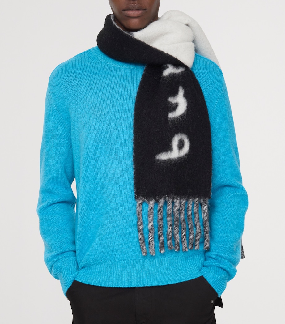 Alpaca-Blend Reversible Logo Scarf BLACK Image 6