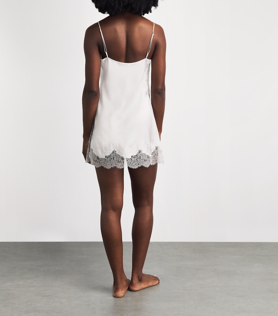 Carine Gilson Womens Silk Lace Short Nightdress Nat/nat Image 4