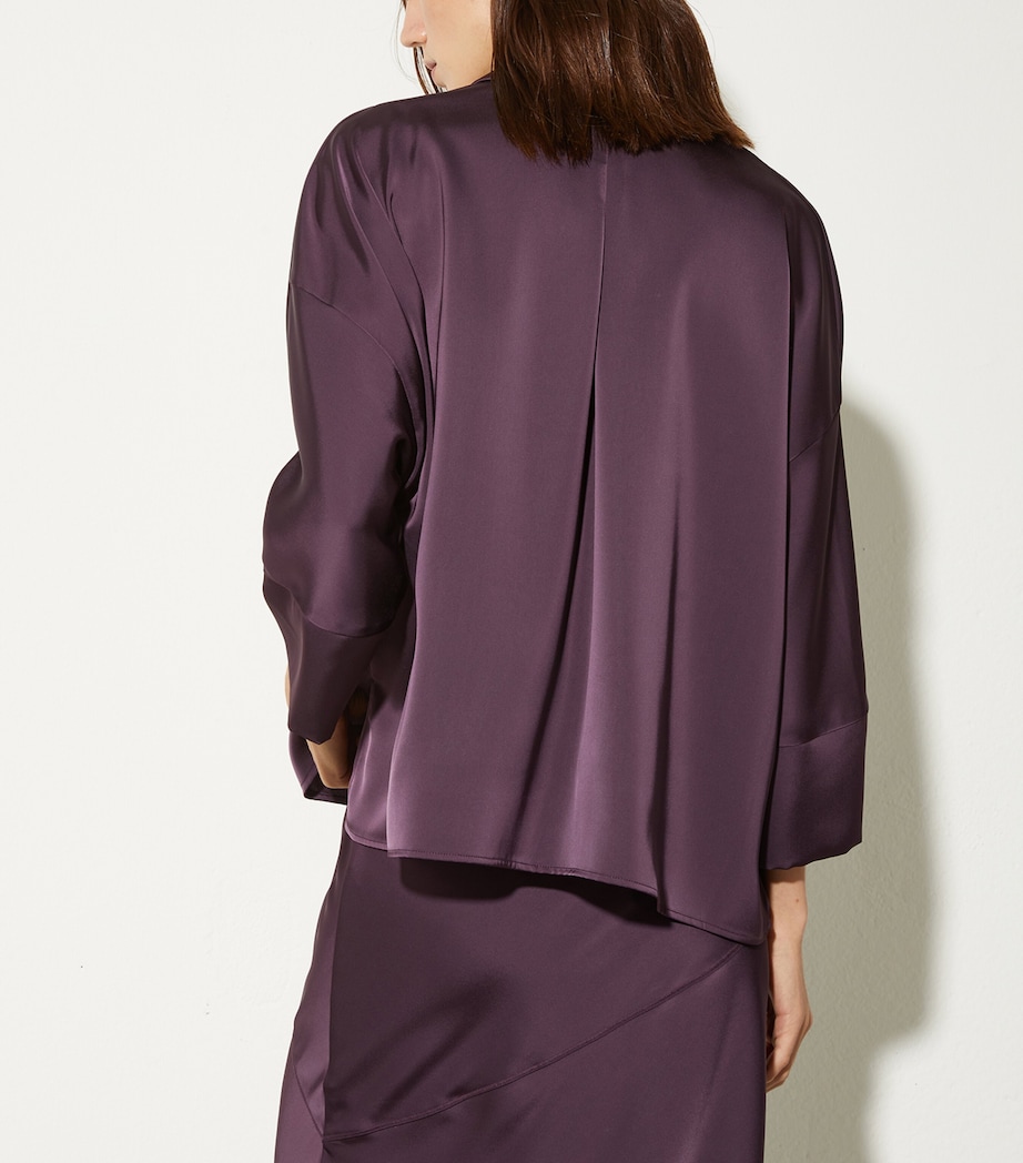 MAX&Co. Womens Satin Shirt Aubergine Image 3