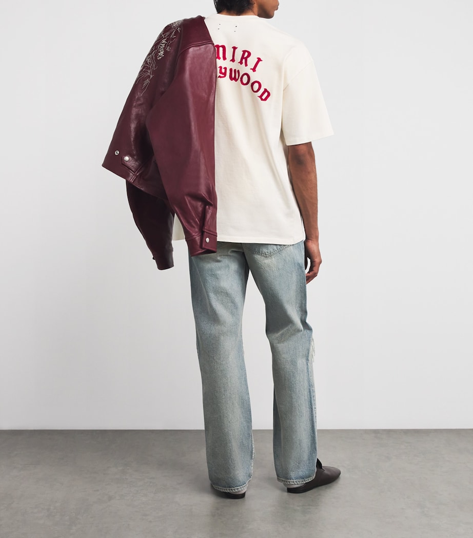 Oversized Cotton Hollywood T-Shirt IVORY RED Image 2