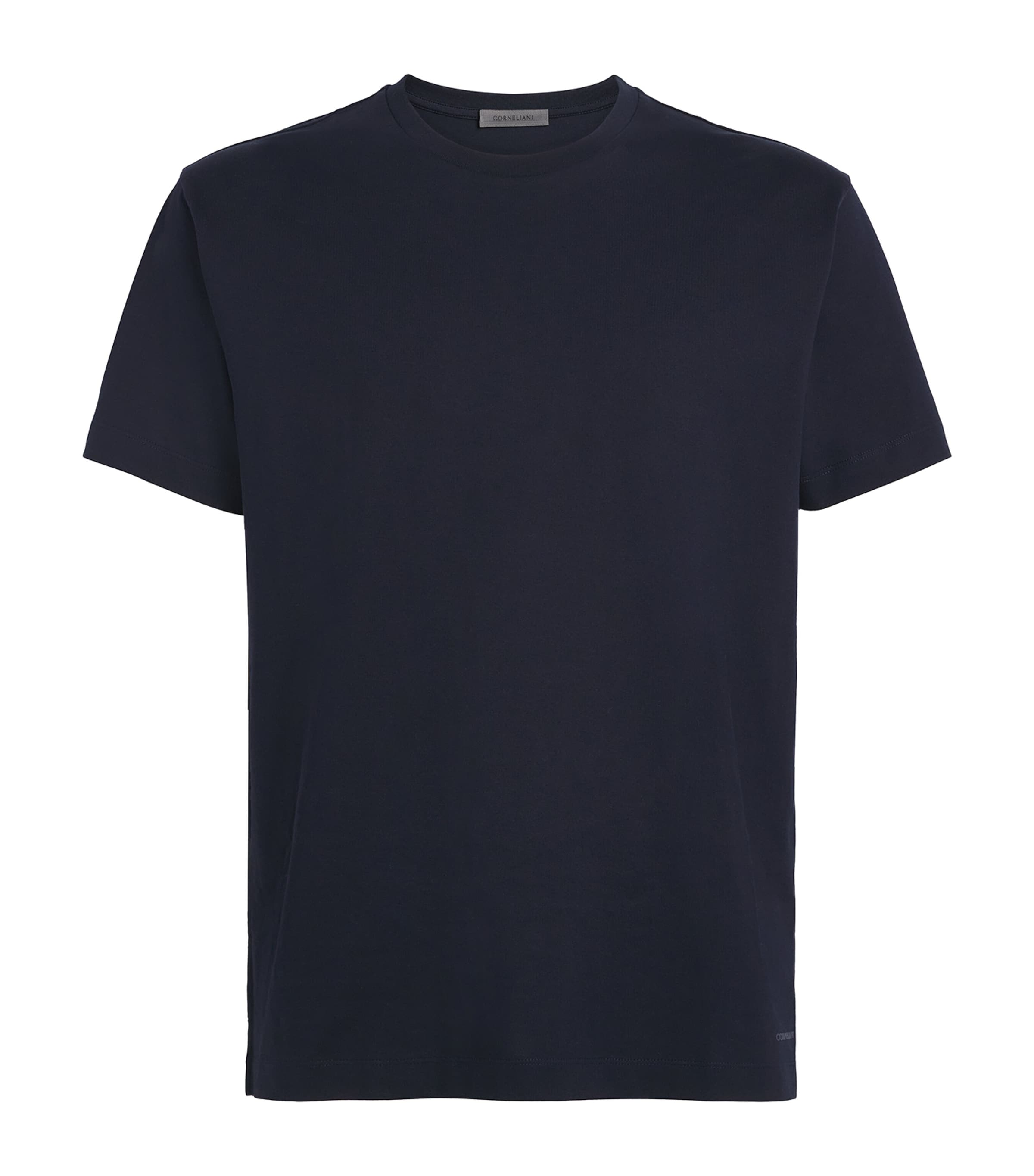 Cotton Crew-Neck T-Shirt 001 NAVY BLUE Image 1