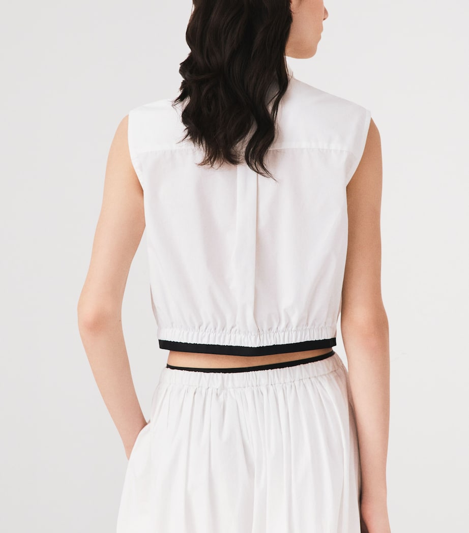 Maje Womens Cotton Sleeveless Shirt White Image 4