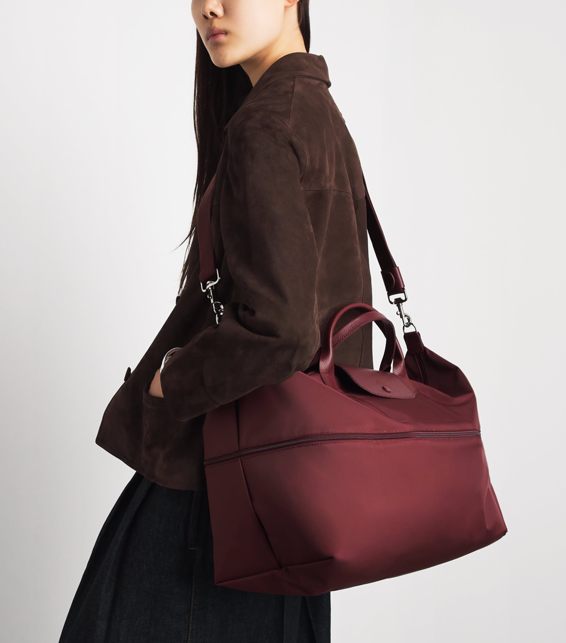 Longchamp Expandable Le Pliage Original Travel Bag Bordeaux Image 4