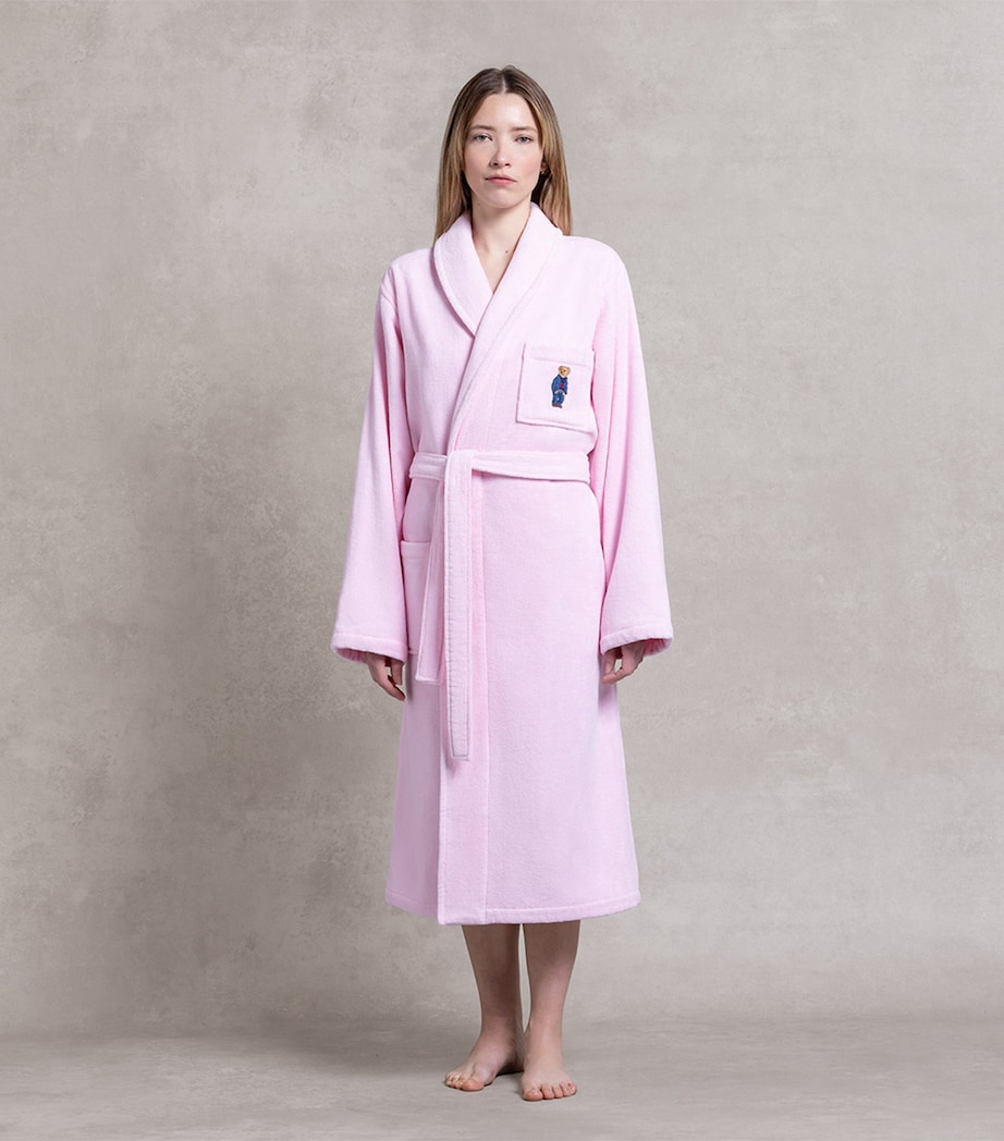 Cotton Denim Bear Bathrobe CARMEL PINK Image 6