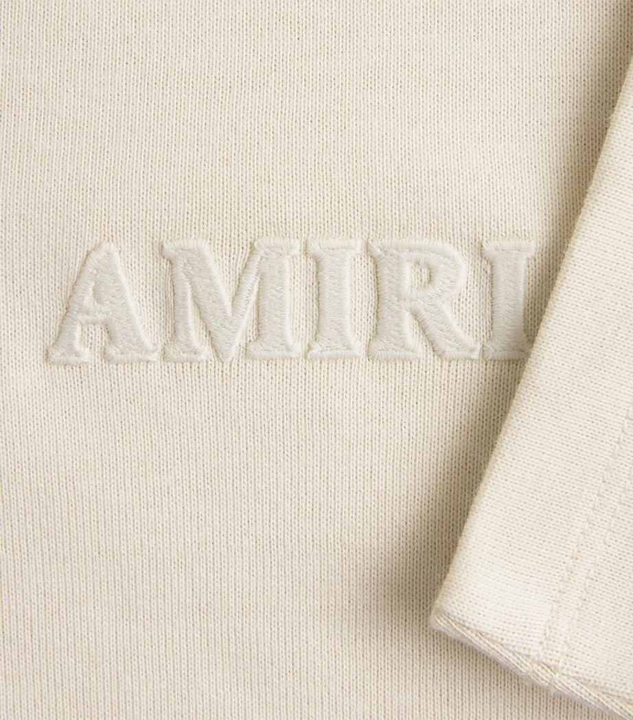 AMIRI Mens Cotton Embroidered Logo T-Shirt Birch Image 6