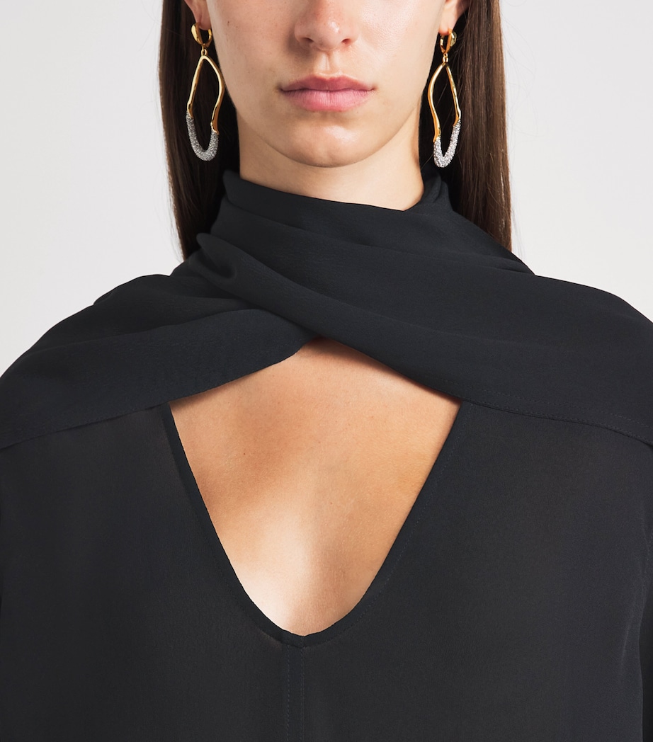 Toteme Womens Scoop-Neck Scarf Maxi Dress Black Image 3