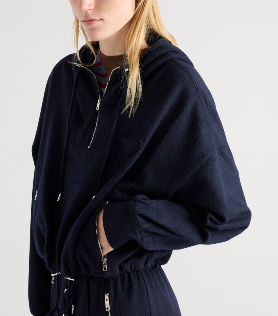 Wool-Cashmere Drawstring Hoodie F0008 Image 3
