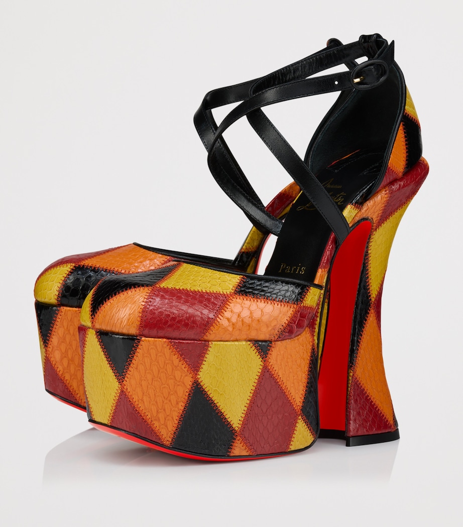 Aquadorcet Goat-Snakeskin Leather Platform Pumps 160 8928 Image 3