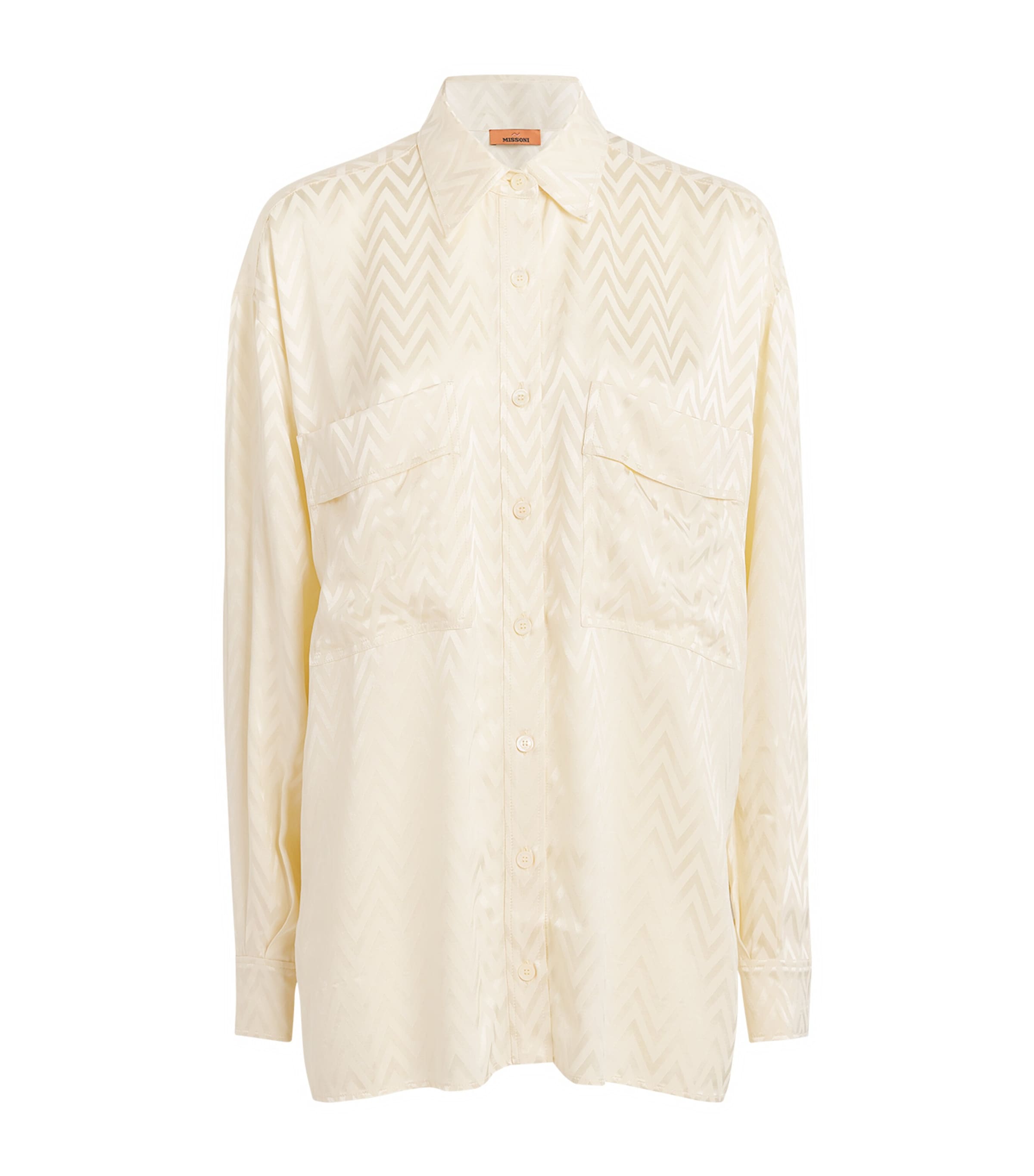Missoni Zigzag-jacquard Shirt In Beige