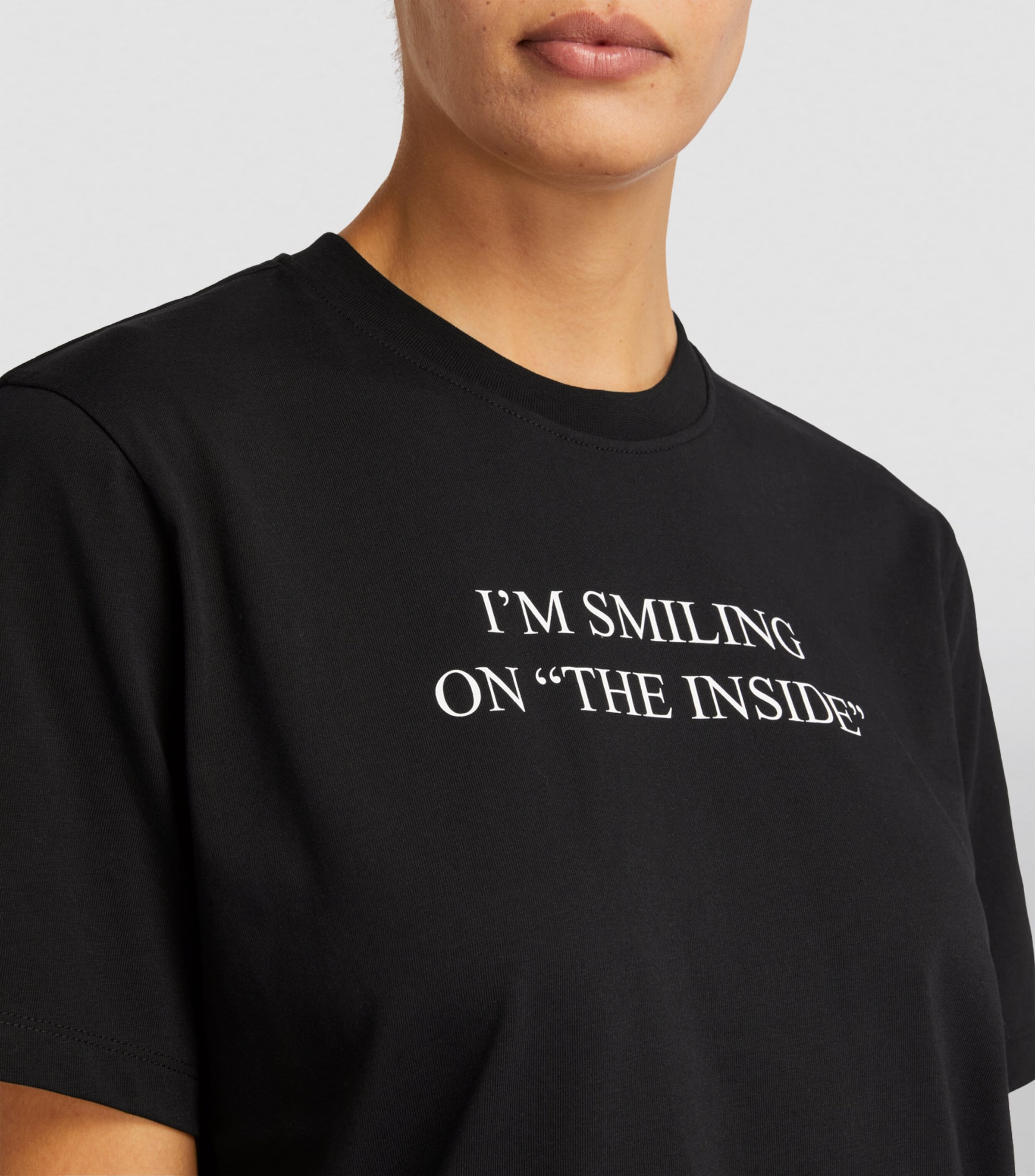 Organic Cotton Slogan T-Shirt BLACK Image 6