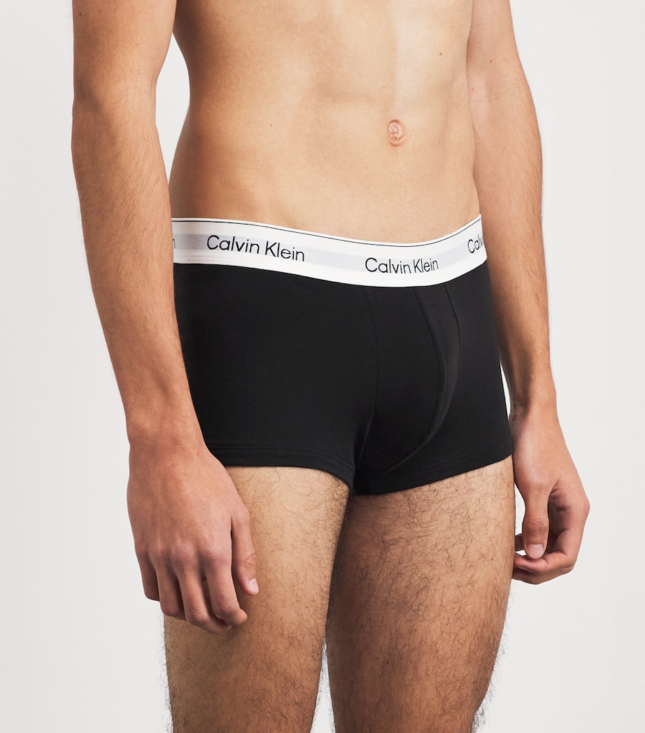Calvin Klein Mens Stretch-Cotton Low Rise Icon Boxer Briefs (Pack of 3) Black Image 2