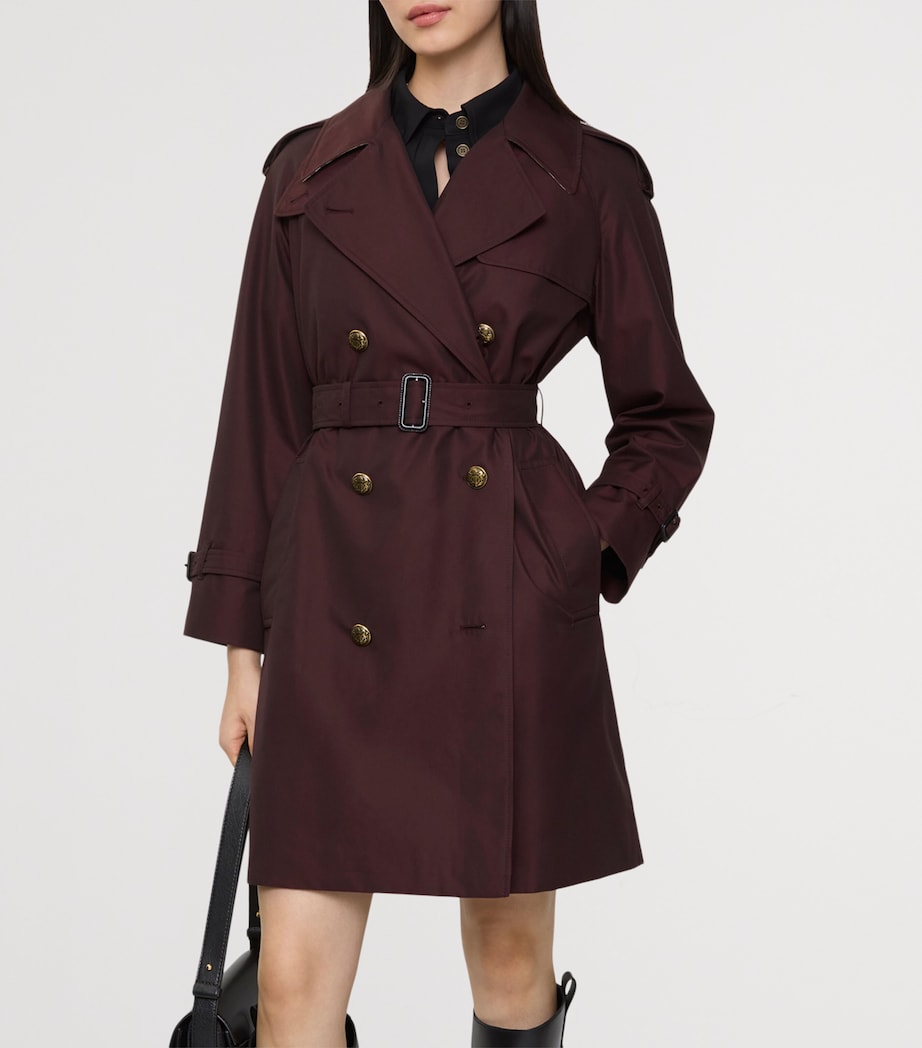 Mid-Length Castleford Trench Coat MAHOGANY RED Image 2