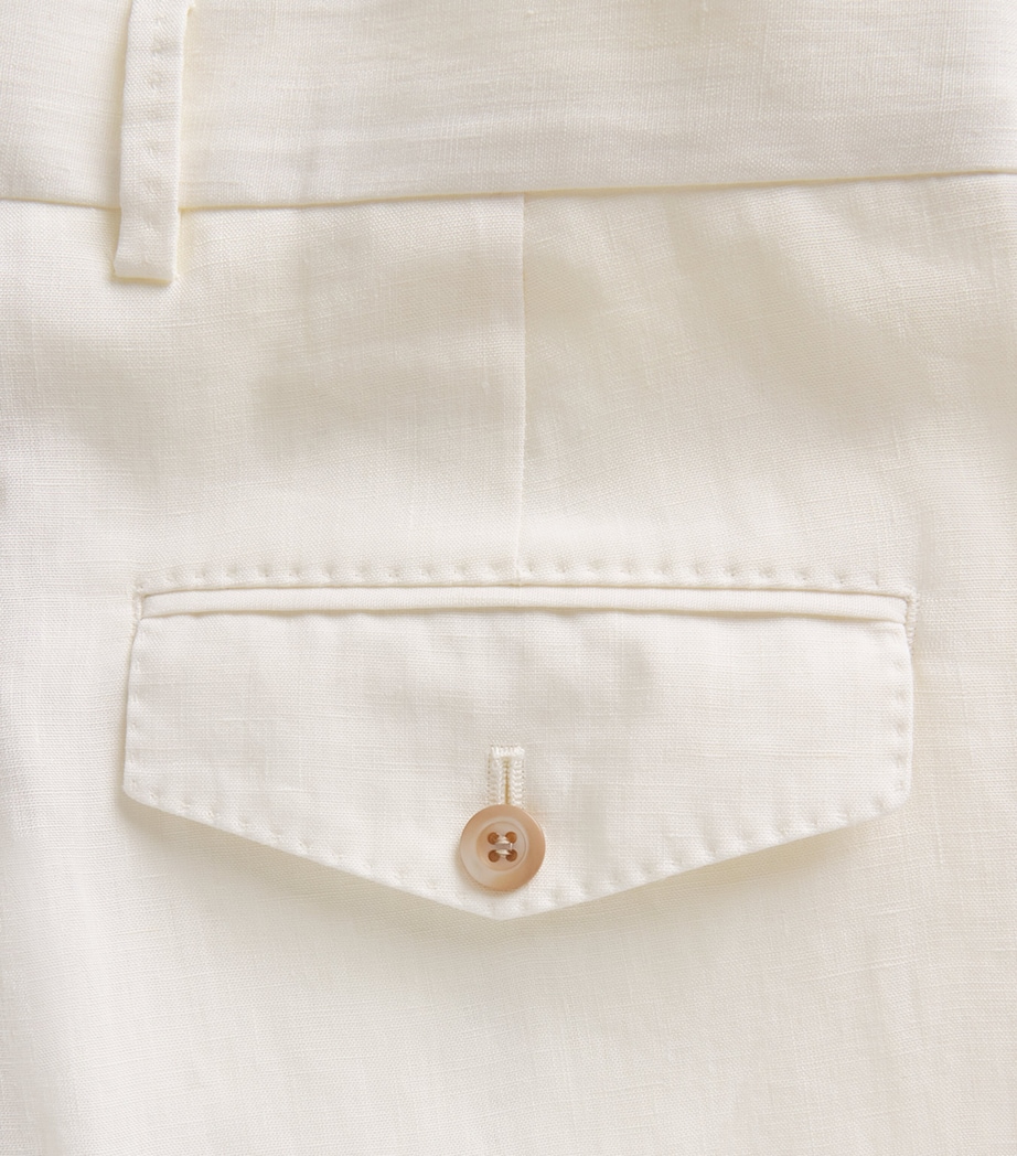Paul Smith Mens Linen Straight Trousers White Image 6