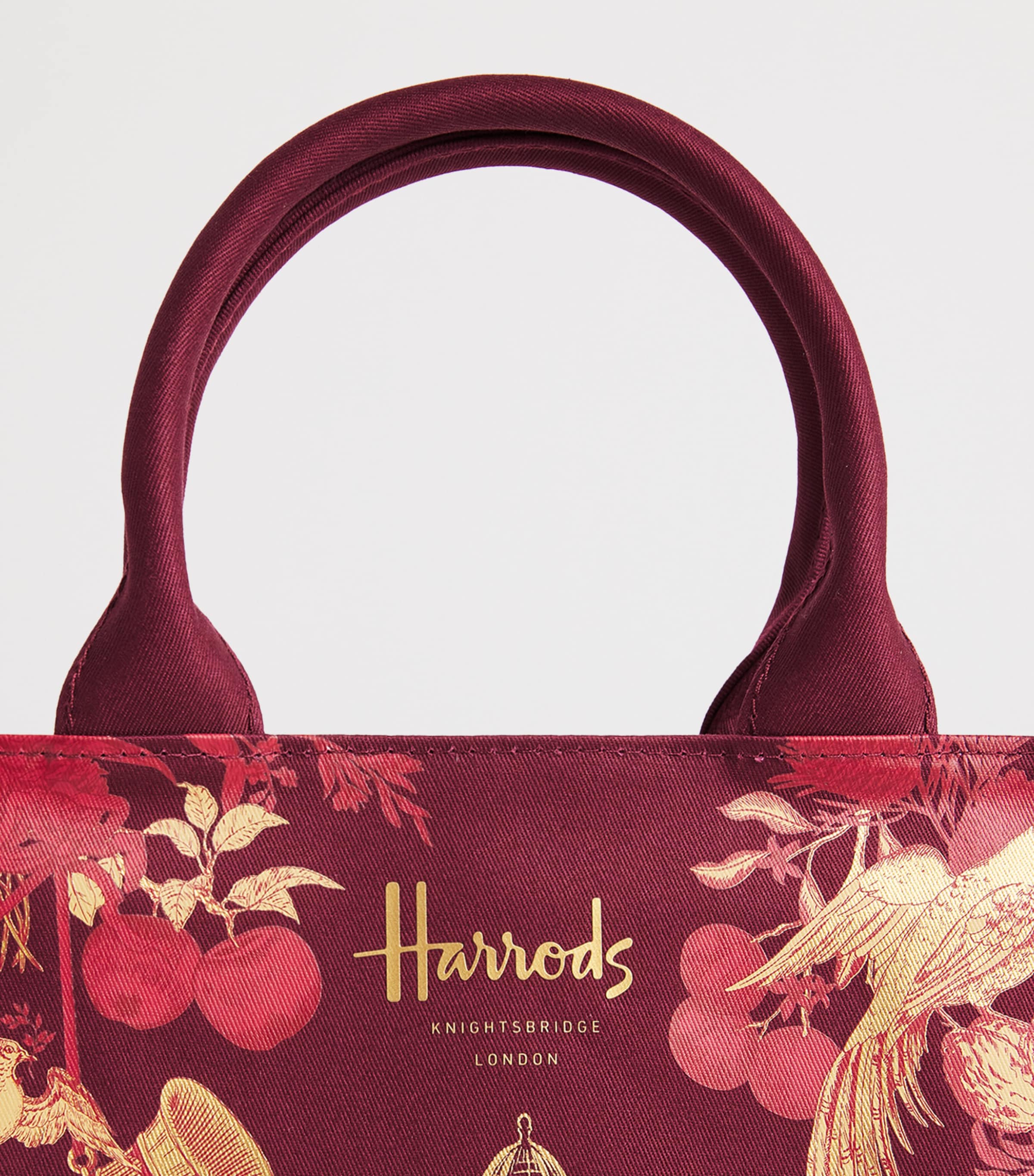 Harrods Small House of Harrods Tote Bag Burgundy Image 3