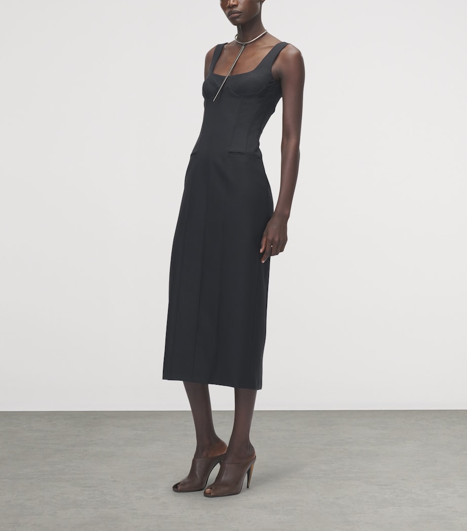 McQueen Womens Wool-Mohair Midi Dress Image 4