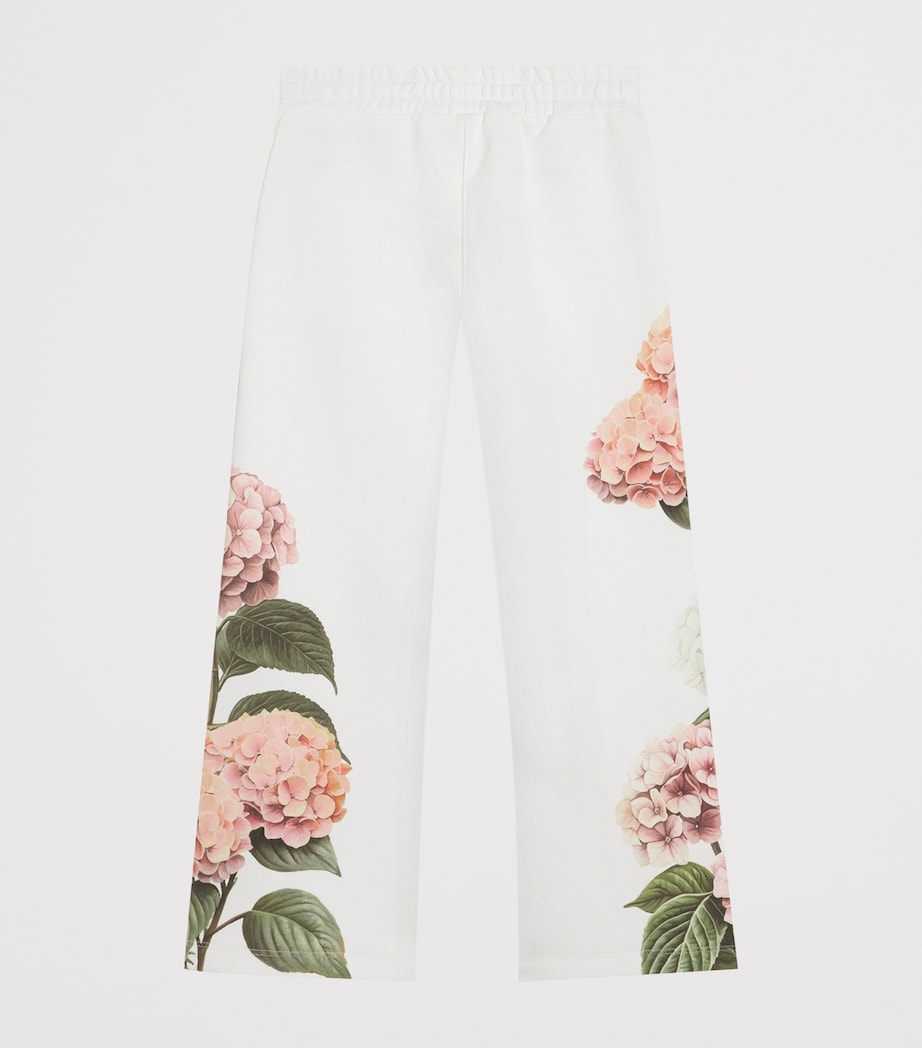 Dolce&Gabbana Kids Cotton Floral Straight Sweatpants (8-12+ Years) White Image 2