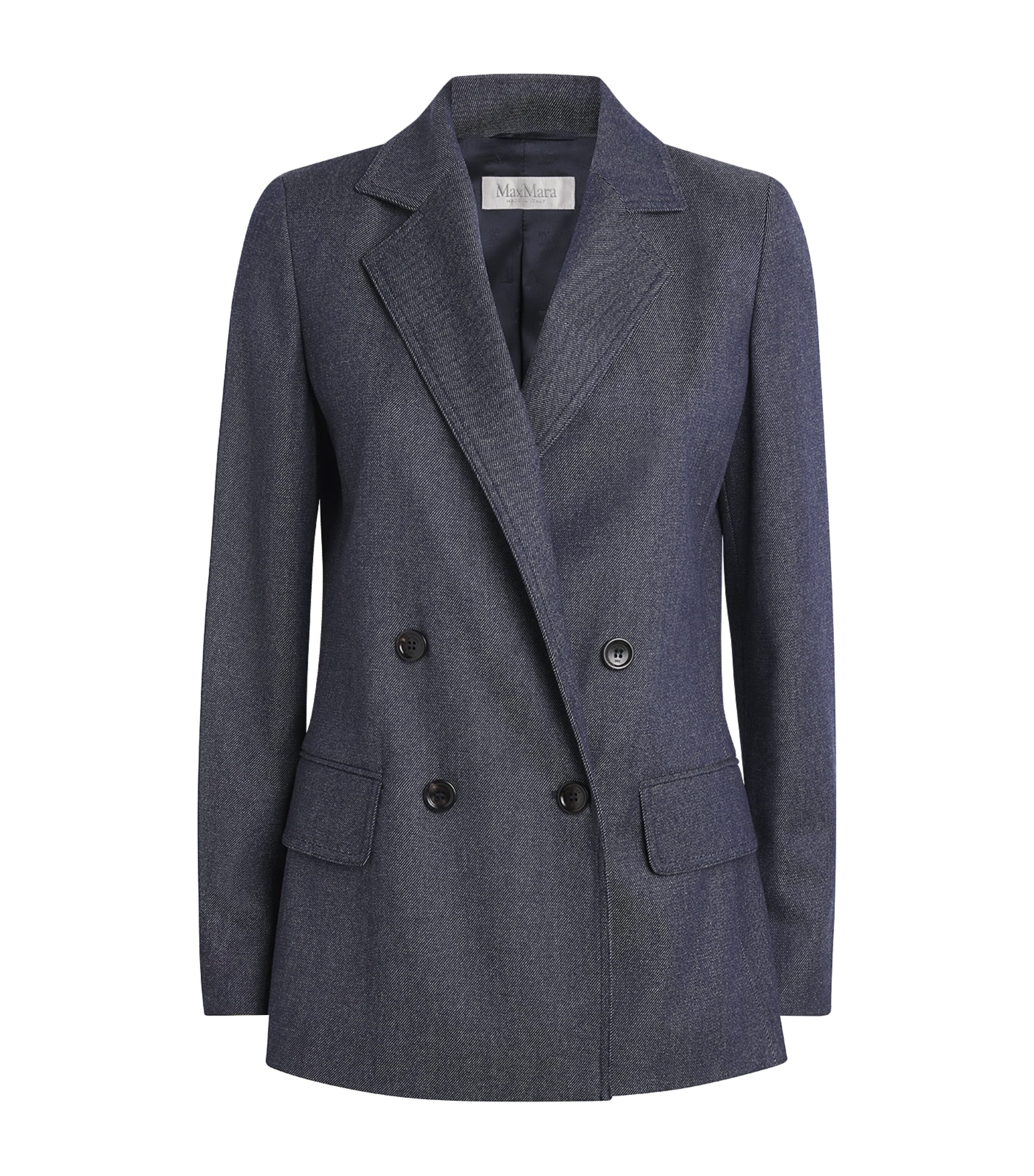 Max Mara Virgin Wool Double-breasted Blazer In Gray