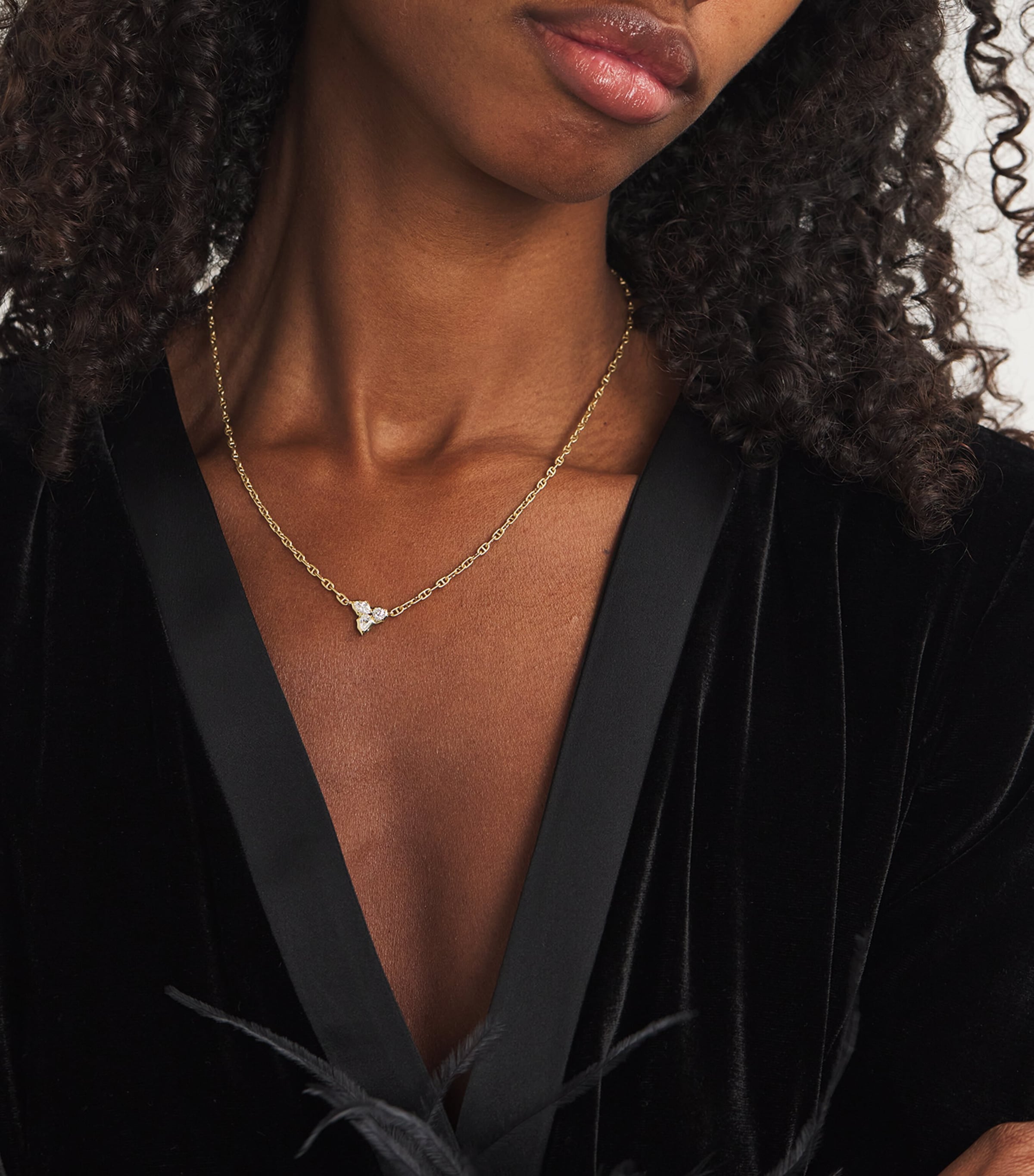 Jade Trau Yellow Gold and Diamond Poppy Necklace Yellow Gold Image 2