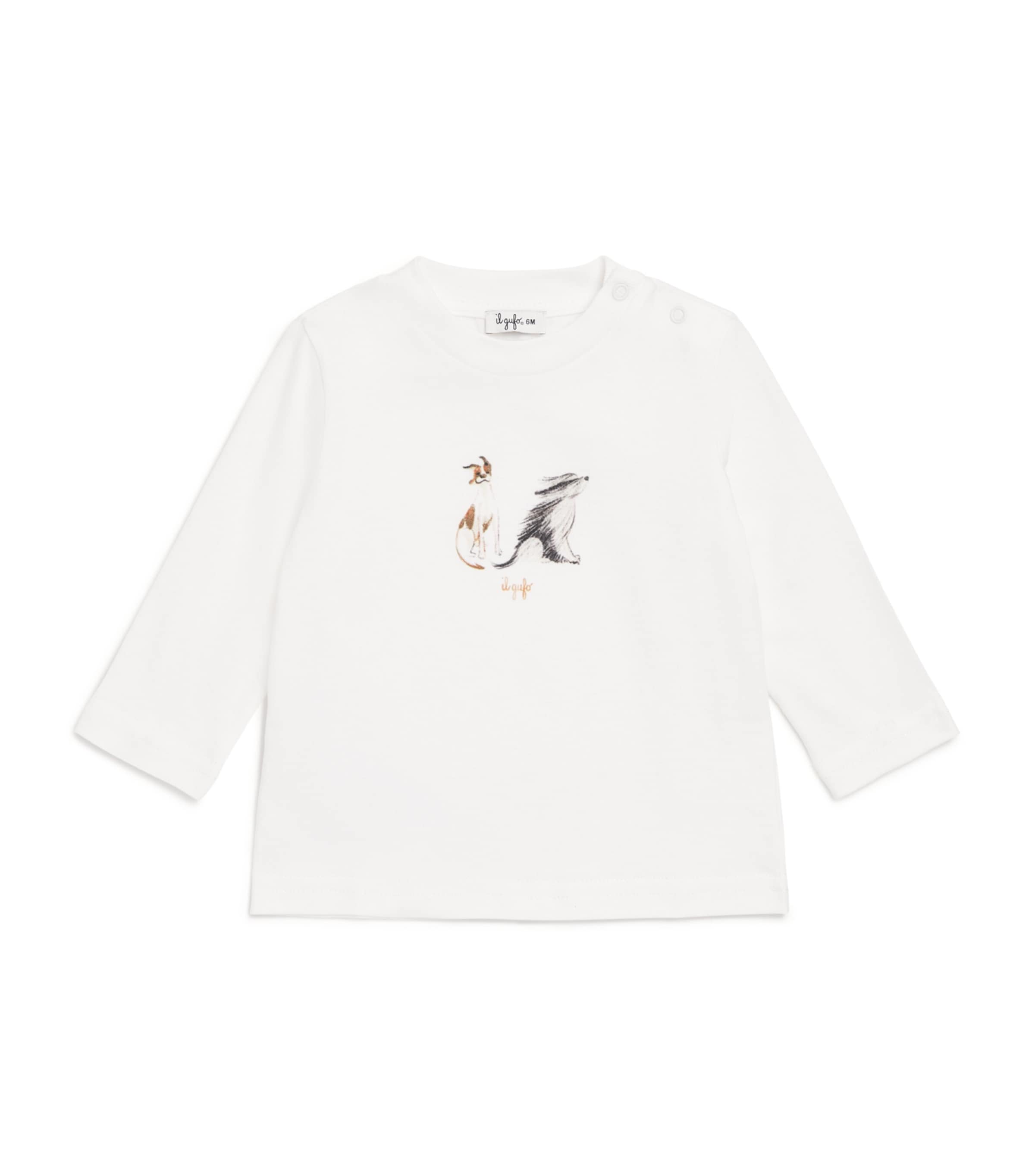 Il Gufo Cotton Dog Print T-Shirt (6-36 Months) Image 1
