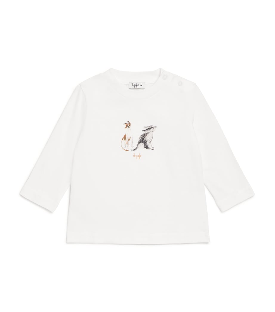 Il Gufo Cotton Dog Print T-Shirt (6-36 Months) Image 1