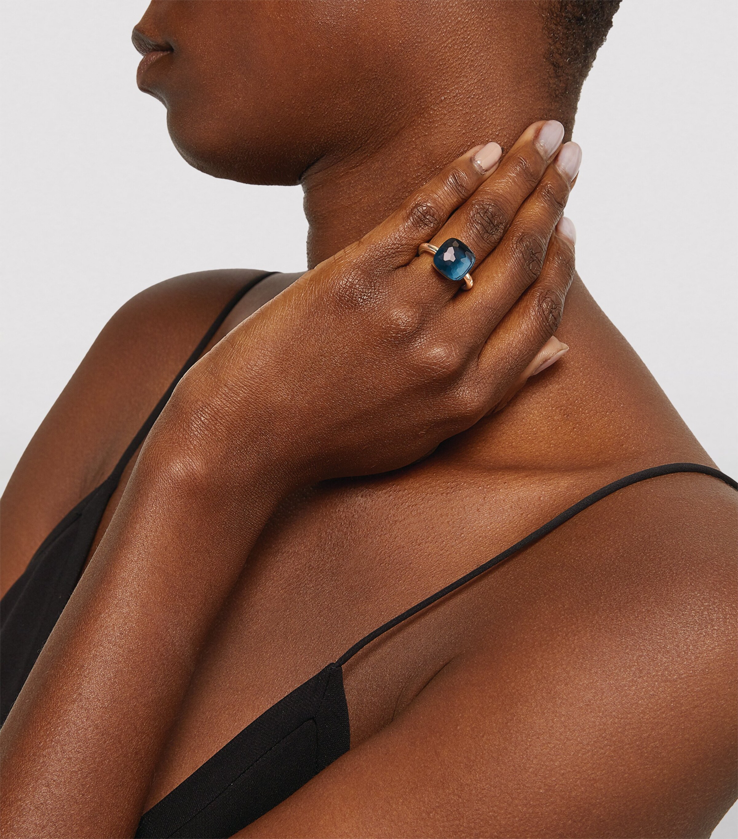 Mixed Gold and Blue London Topaz Nudo Maxi Ring 000TL Image 5