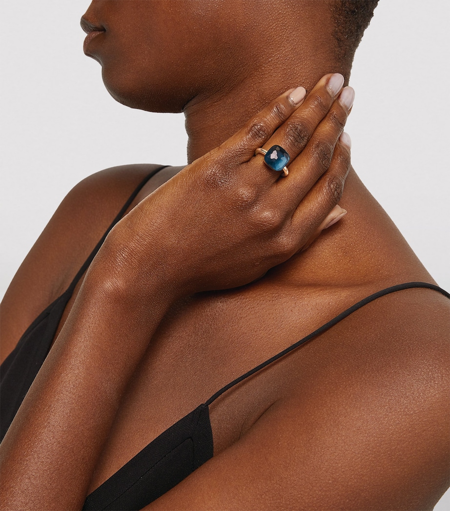 Mixed Gold and Blue London Topaz Nudo Maxi Ring 000TL Image 5