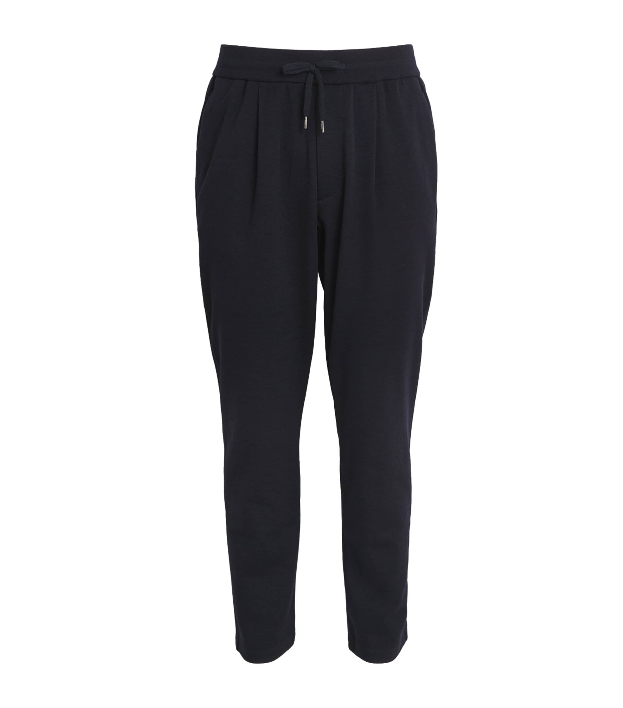 Shop Herno Virgin Wool Sweatpants In Navy