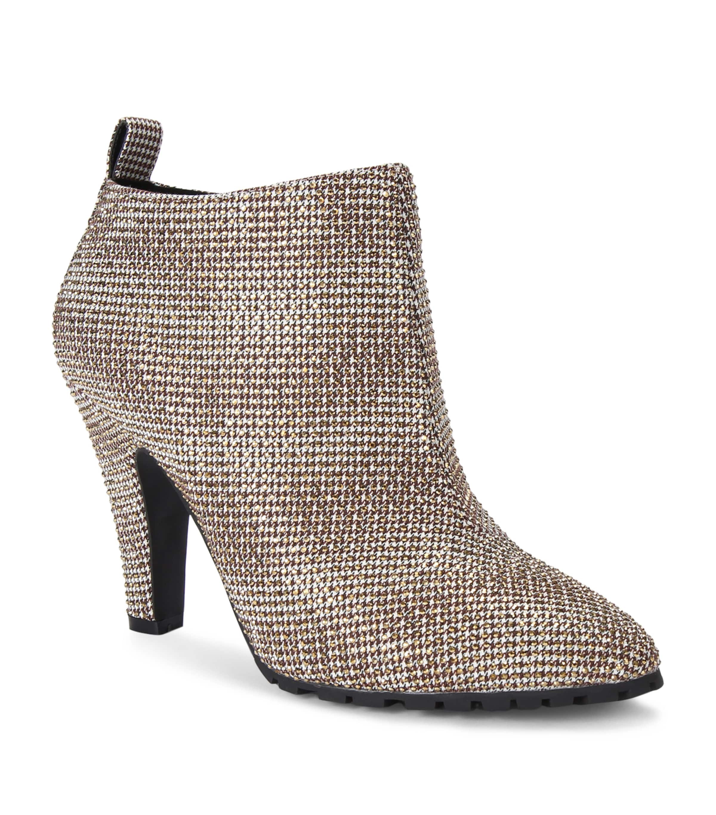 Kurt Geiger London Womens Beige Shoreditch Crystal-embellished Heeled Ankle Boots In Beige