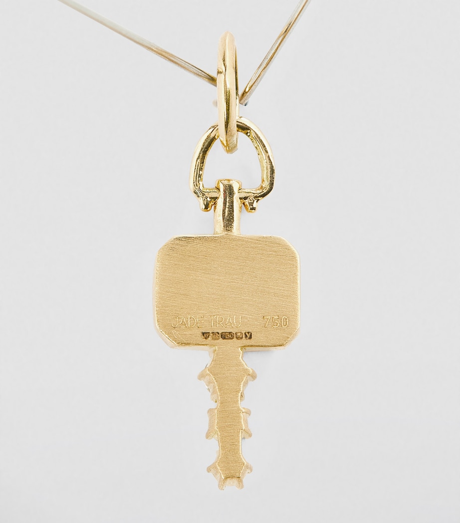 Yellow Gold and Diamond Mini Catherine Key Charm YELLOW GOLD Image 2