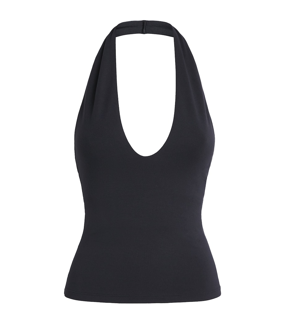 Skims Womens Smooth Layers Halter Top Obsidian Image 1