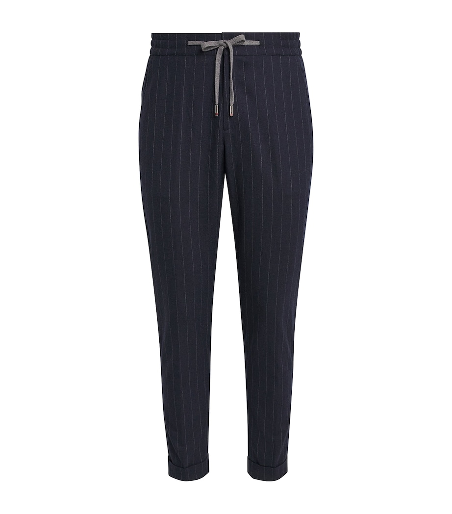 Stretch-Cashmere Stripe Trousers 03 - NAVY Image 1