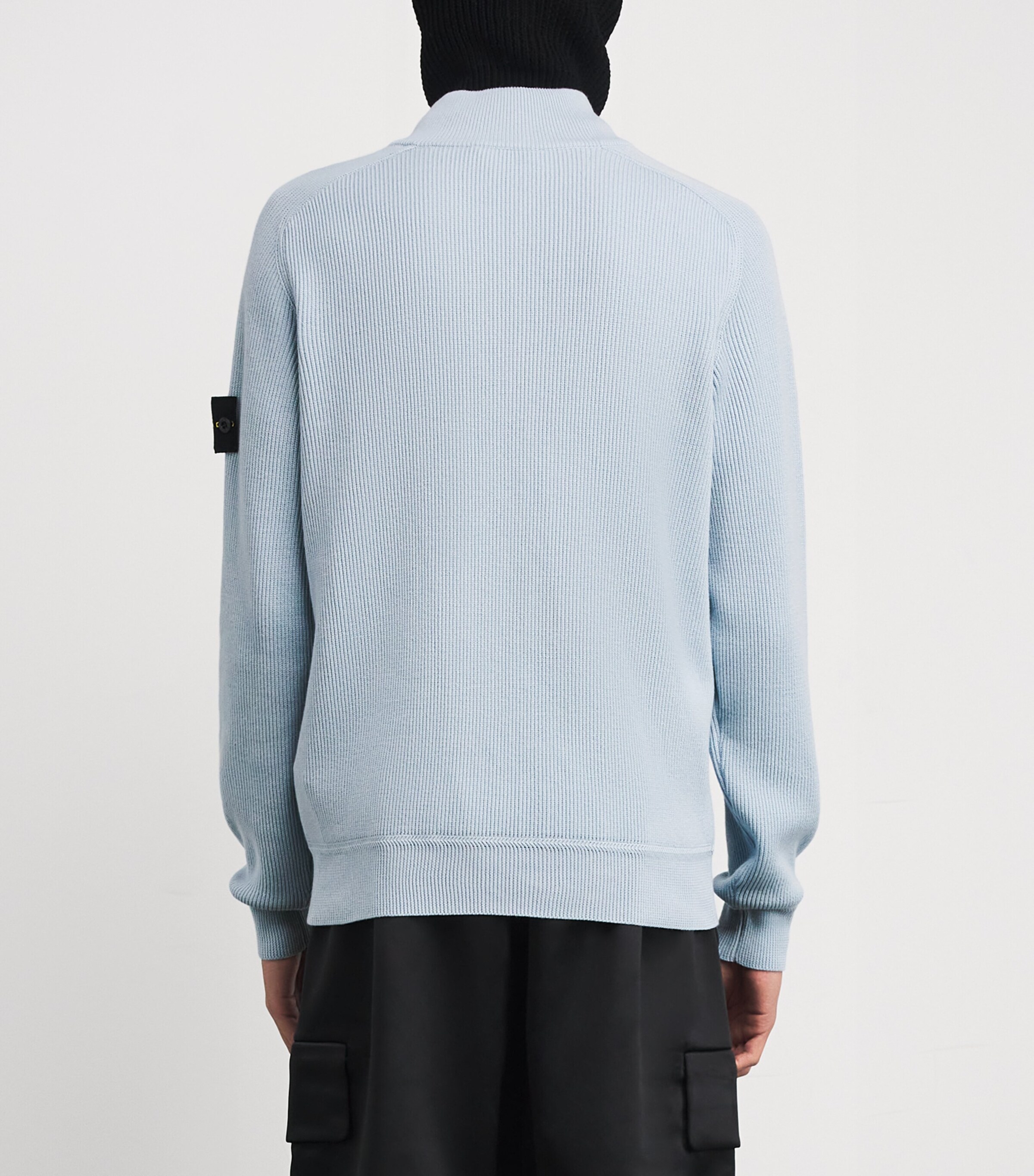Cotton Half-Zip Rib-Knit Sweatshirt V0041 Image 4