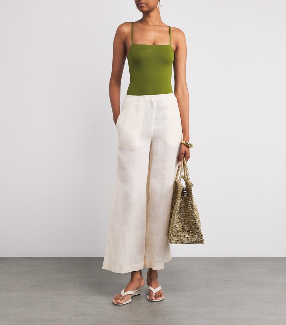 Square-Neck Aquarelle Swimsuit PISTACHE E25 Image 2