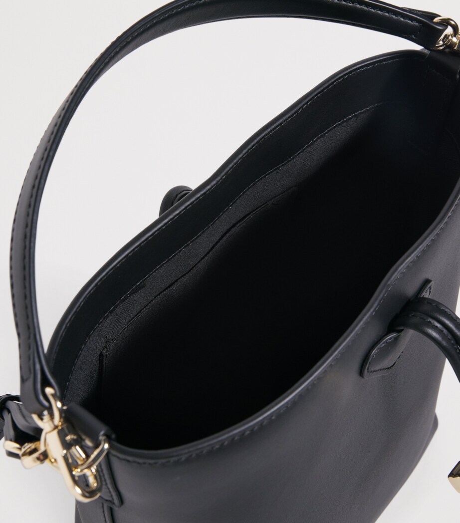 Longchamp Extra-Small Leather Le Roseau Cross-Body Bag Black Image 4