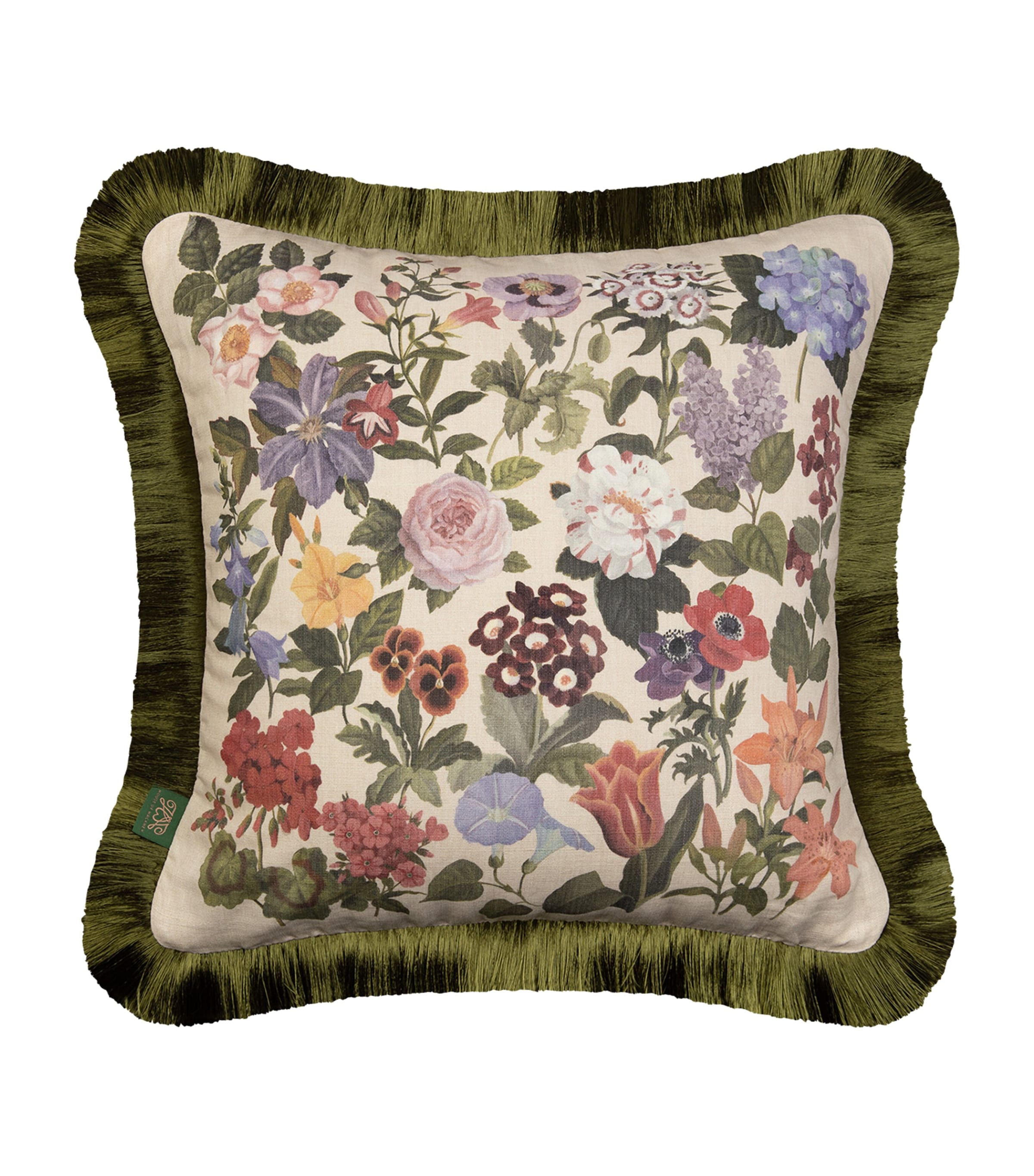 Shop House Of Hackney Linen-blend Floralia Cushion In Ecru