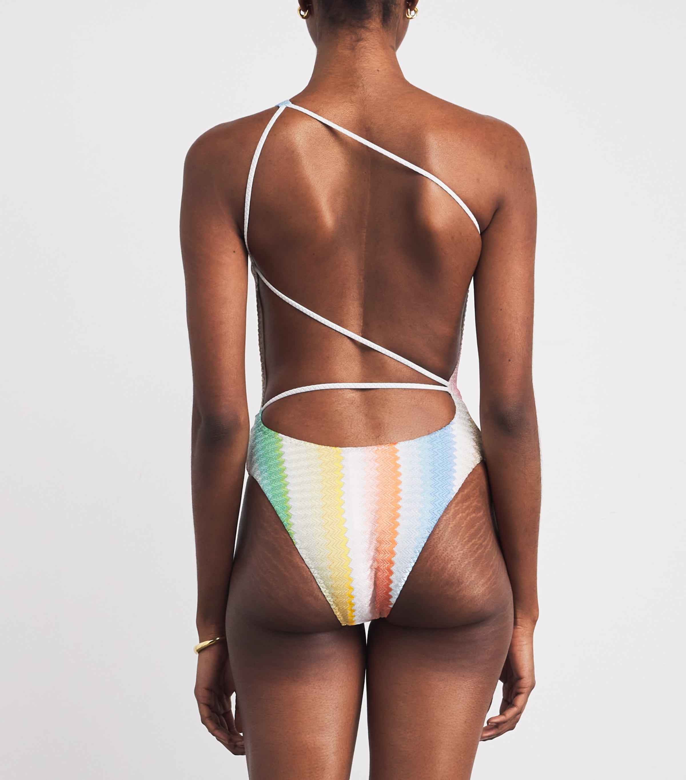 Zigzag One-Shoulder Swimsuit SM9X2MULTICOLOR Image 3