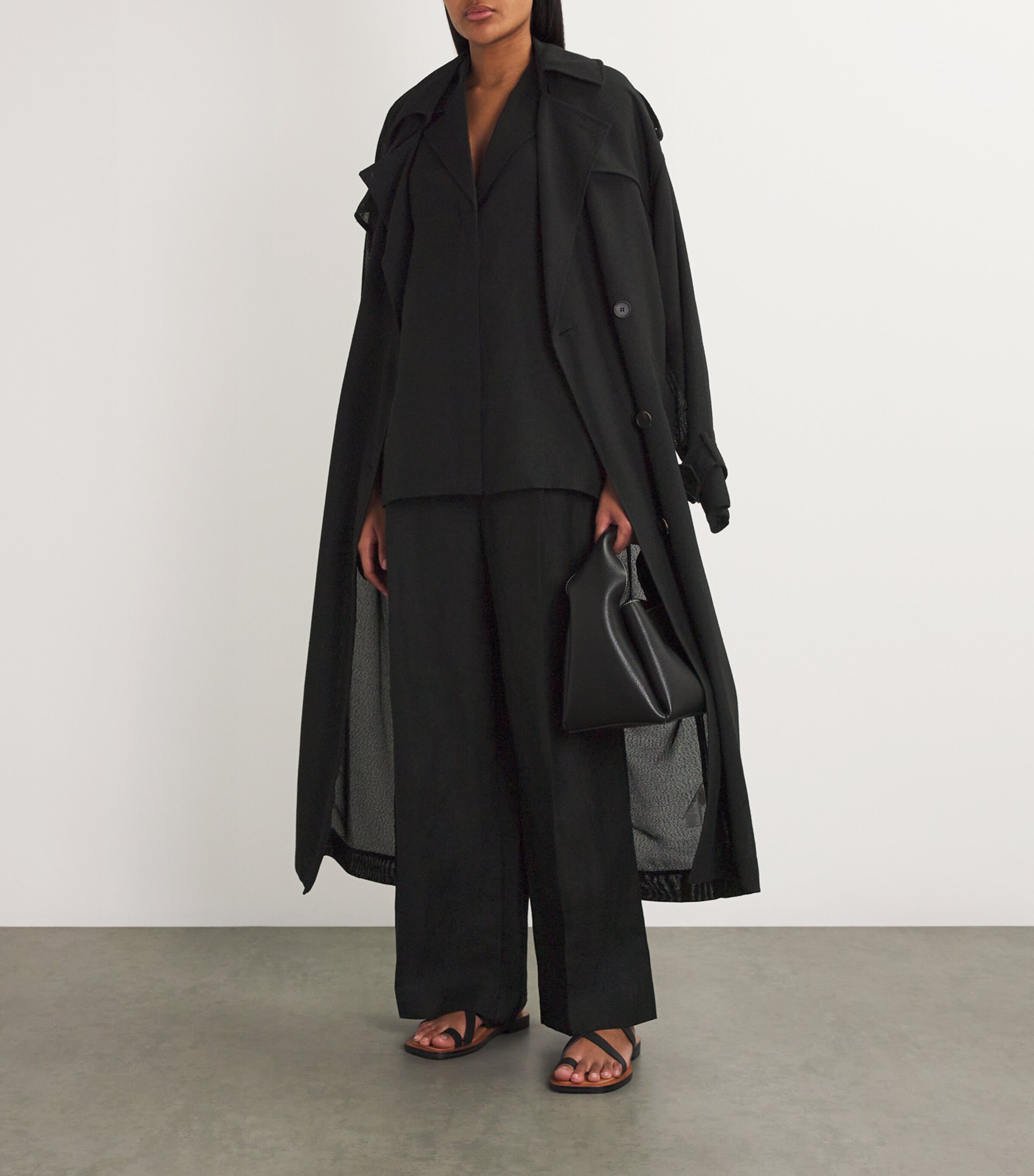 Linen-Blend Oversized Serene Trousers DBLKBLACK Image 2