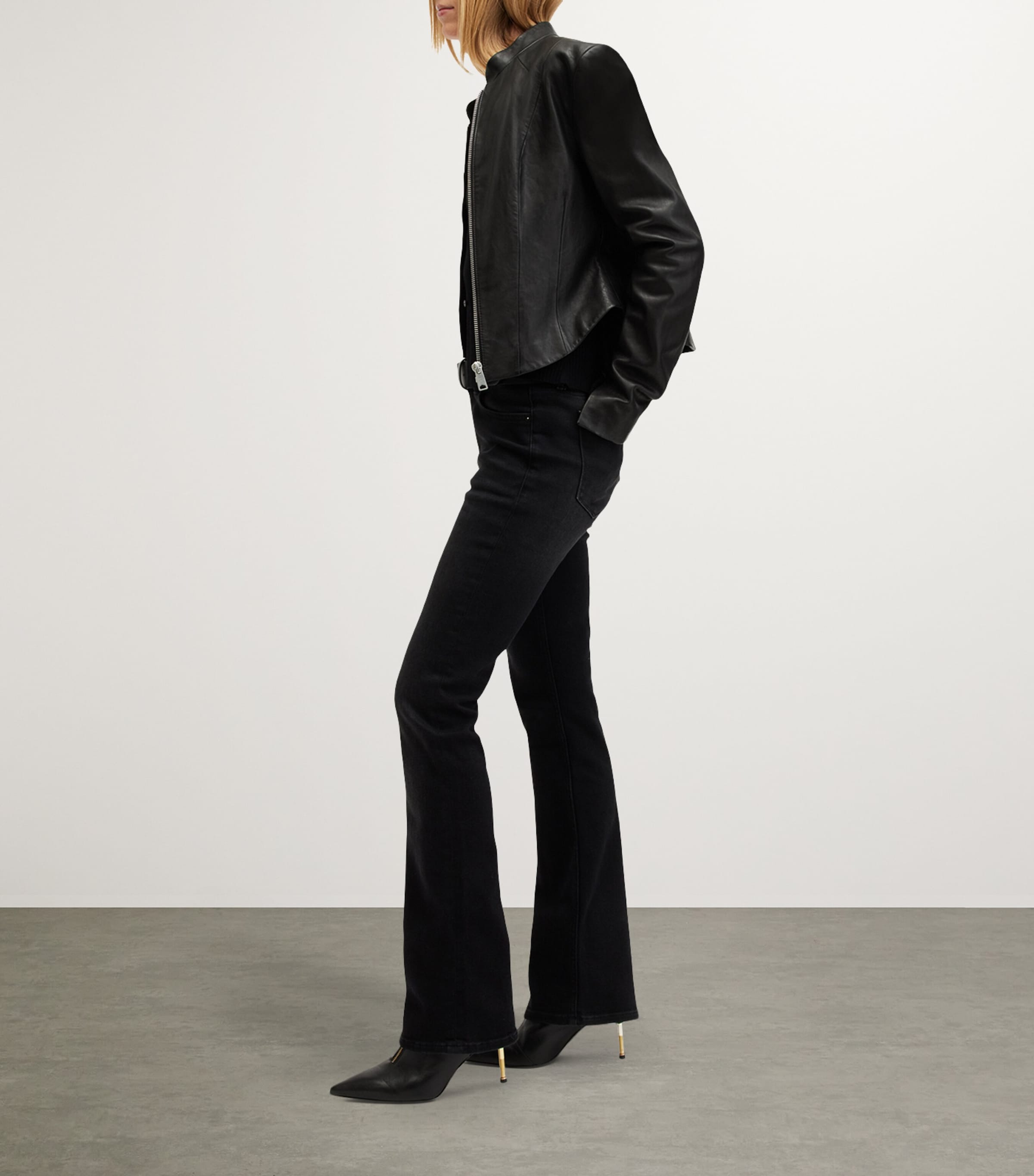 Leather Sadler Jacket BLACK Image 3