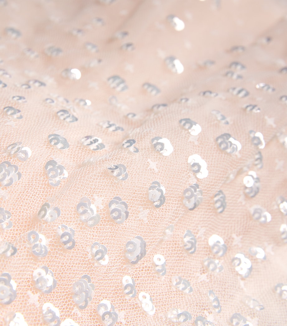 Tulle Dappled Sequin Dress (3-10 Years) CREAM/OPAL CRO Image 3