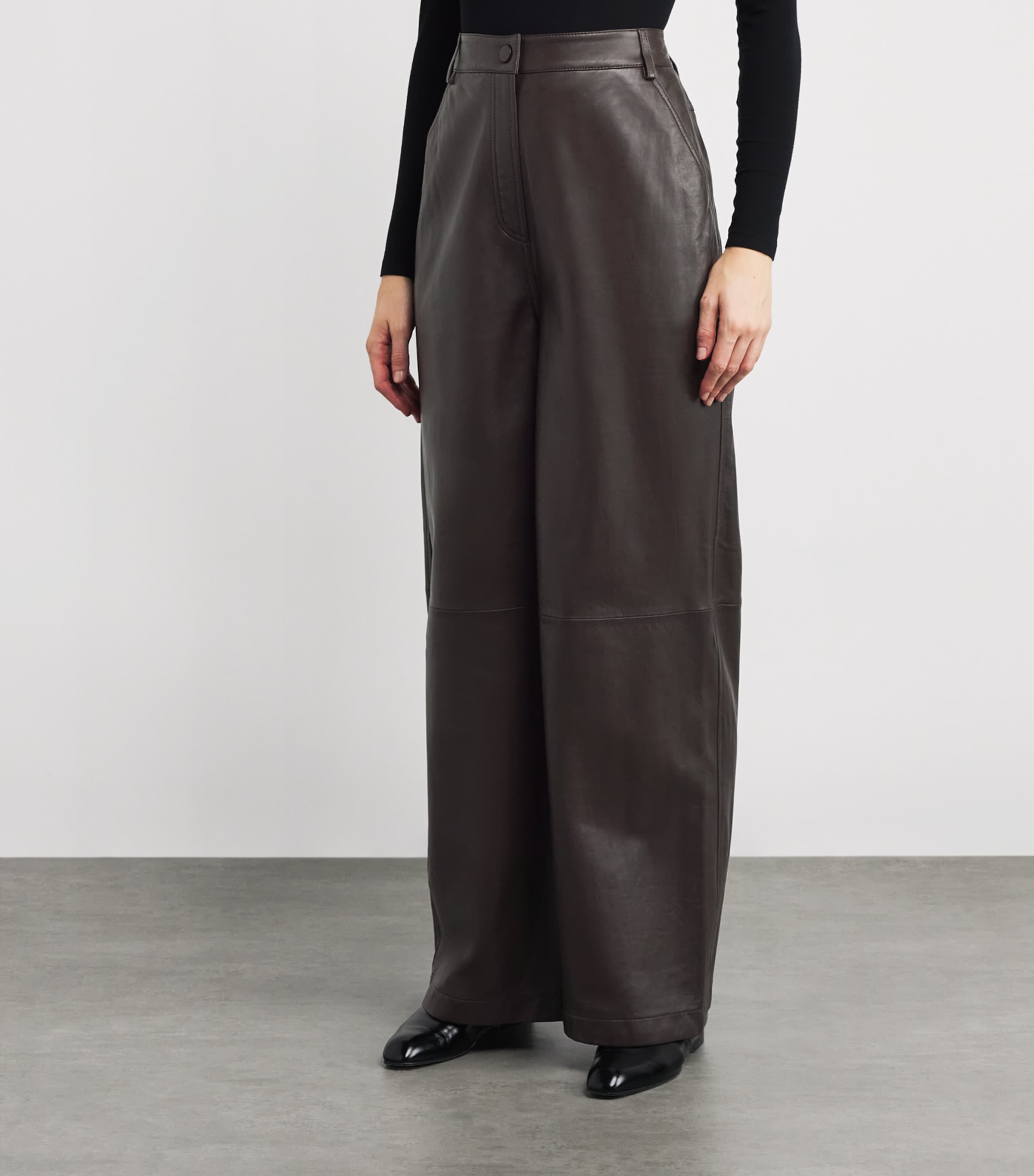 Lambskin Wide-Leg Trousers A2009 Image 3