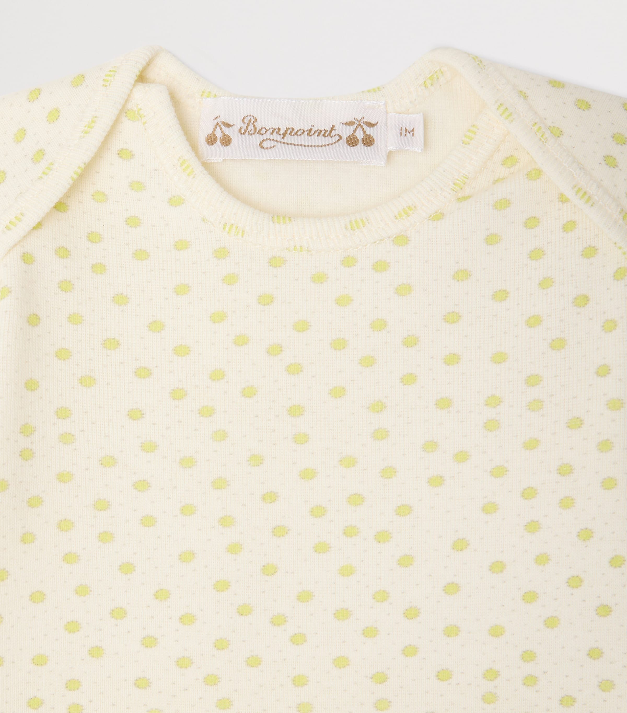 Bonpoint Cotton Polka Dot Top and Trousers Set (1-18 Months) Po Anis Image 3