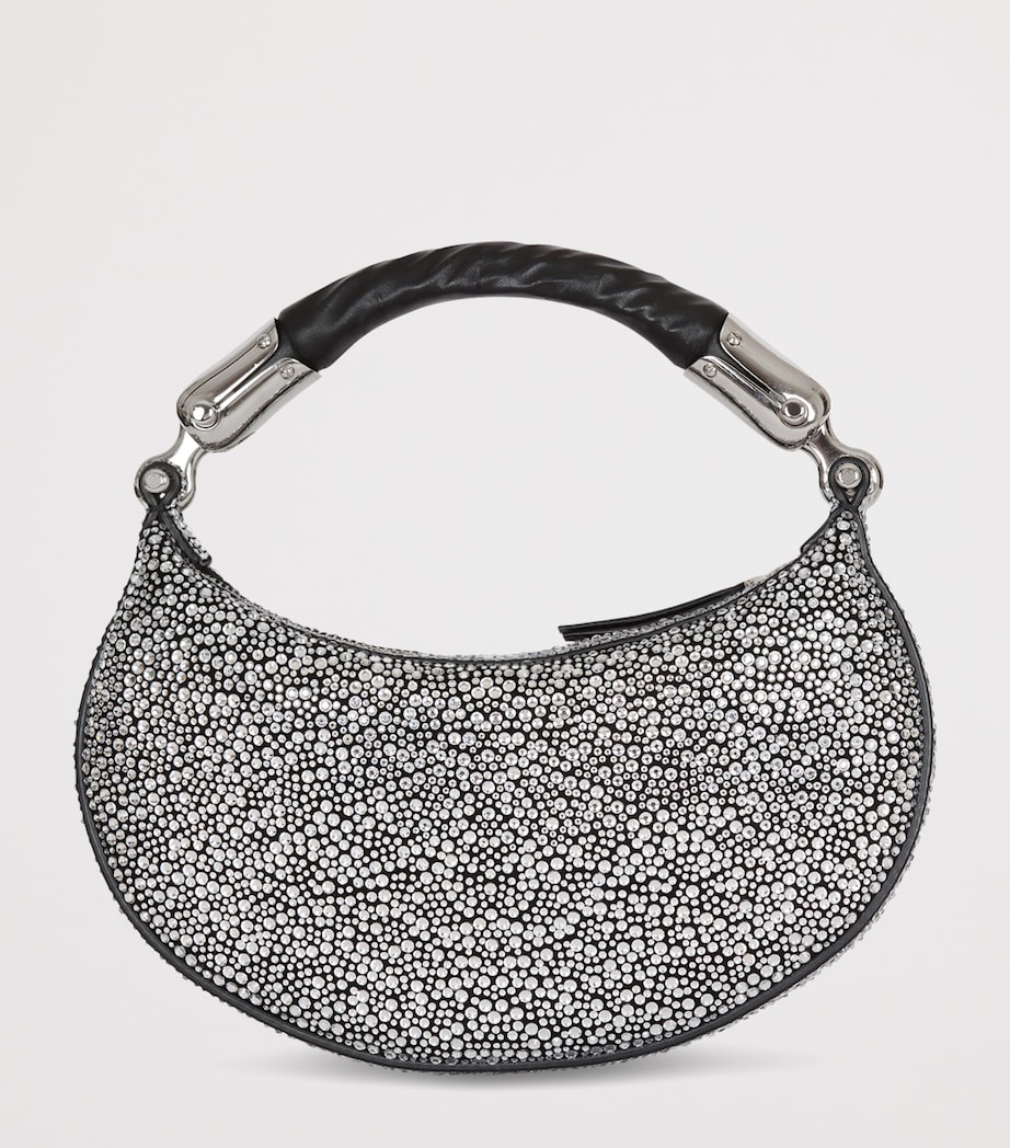 Mini Embellished Suede Ebene Top-Handle Bag 0AE CRISTAL Image 7