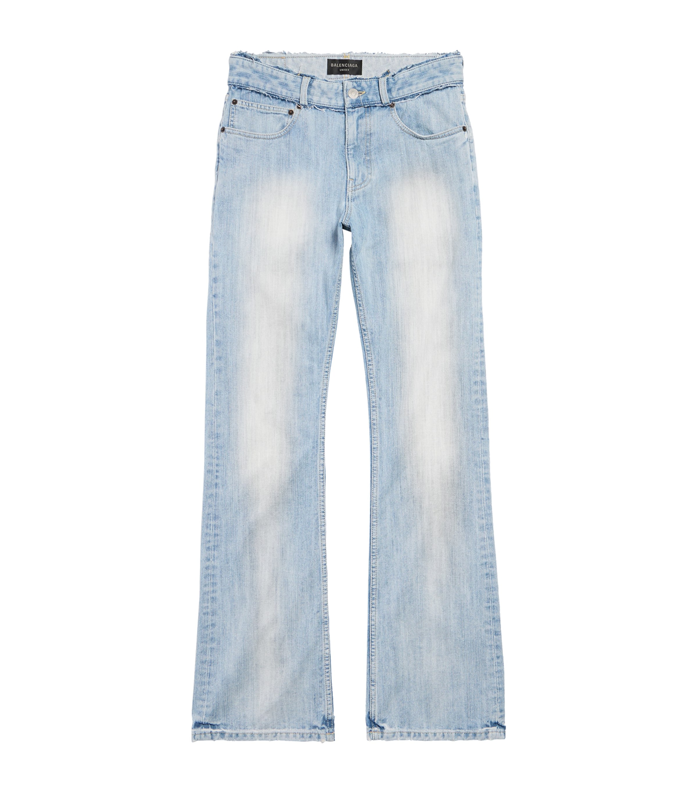 Balenciaga Distressed Low-rise Straight Jeans In Brown